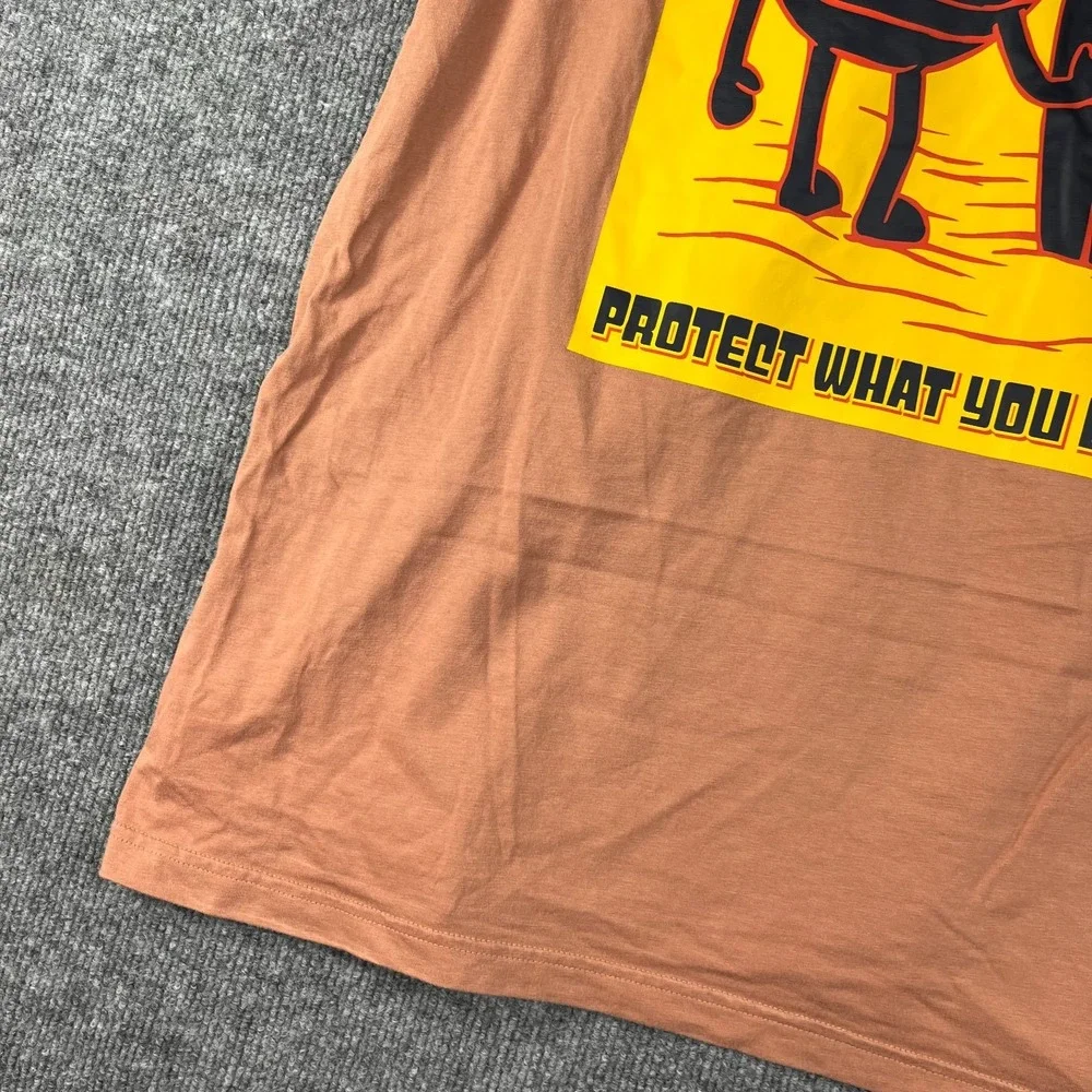 Adidas Originals Graphic Planet T‎ Shirt Mens Large Orange Protect What You Love